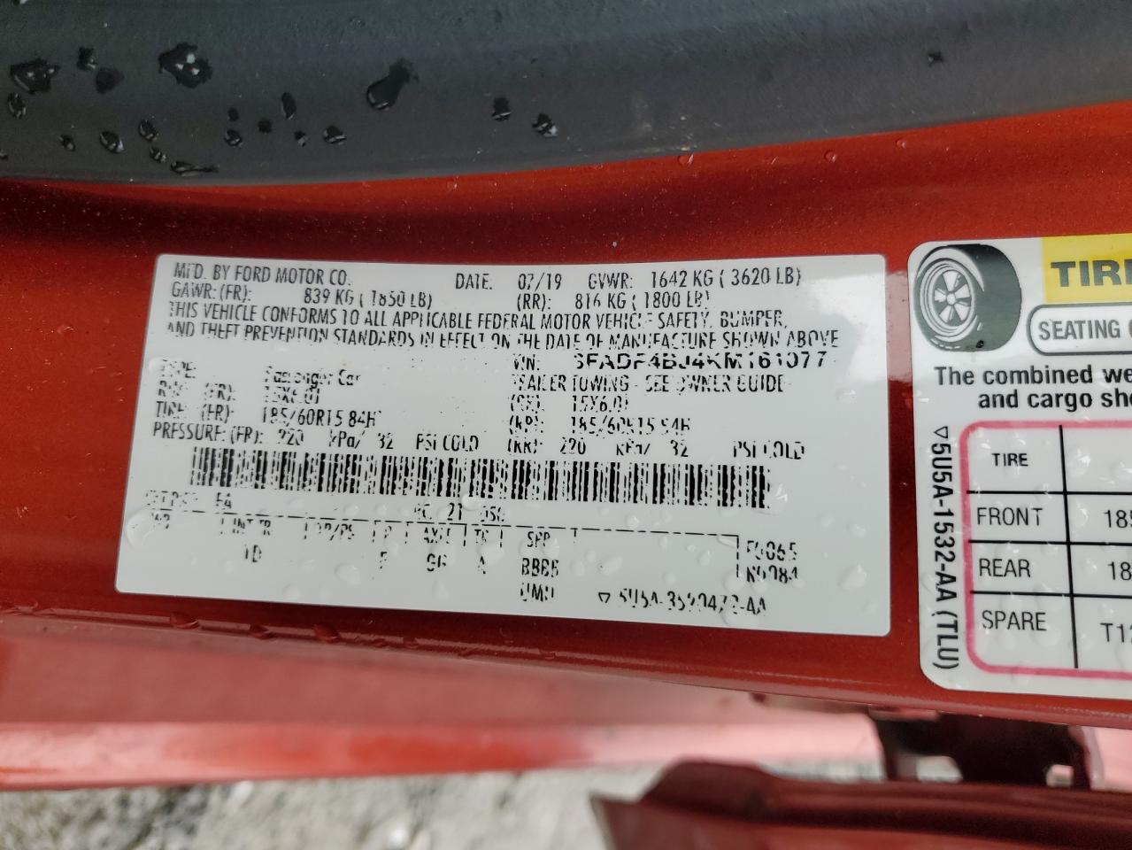 2019 Ford Fiesta Se VIN: 3FADP4BJ4KM161077 Lot: 90284085