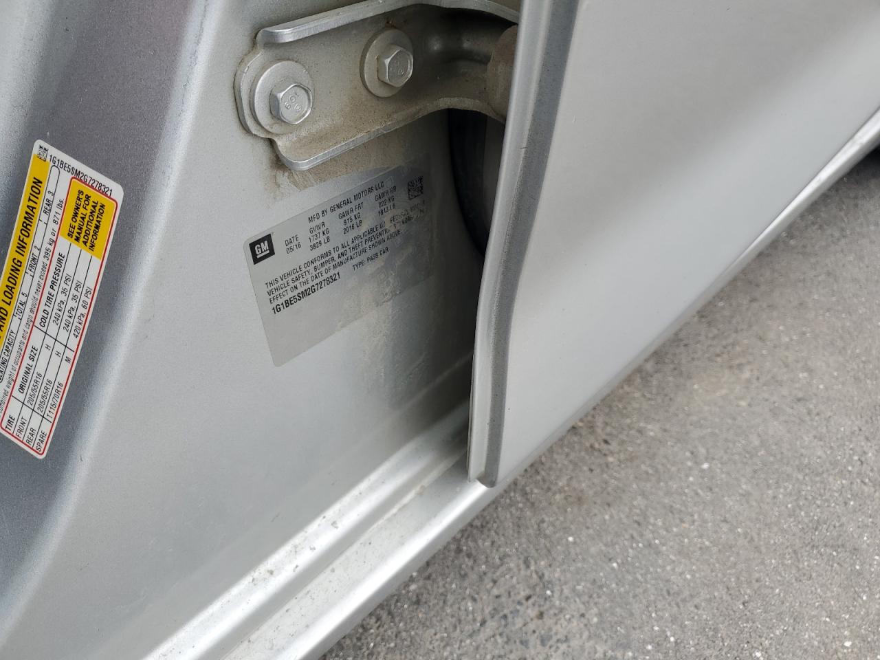 2016 Chevrolet Cruze Lt VIN: 1G1BE5SM2G7278321 Lot: 85901695