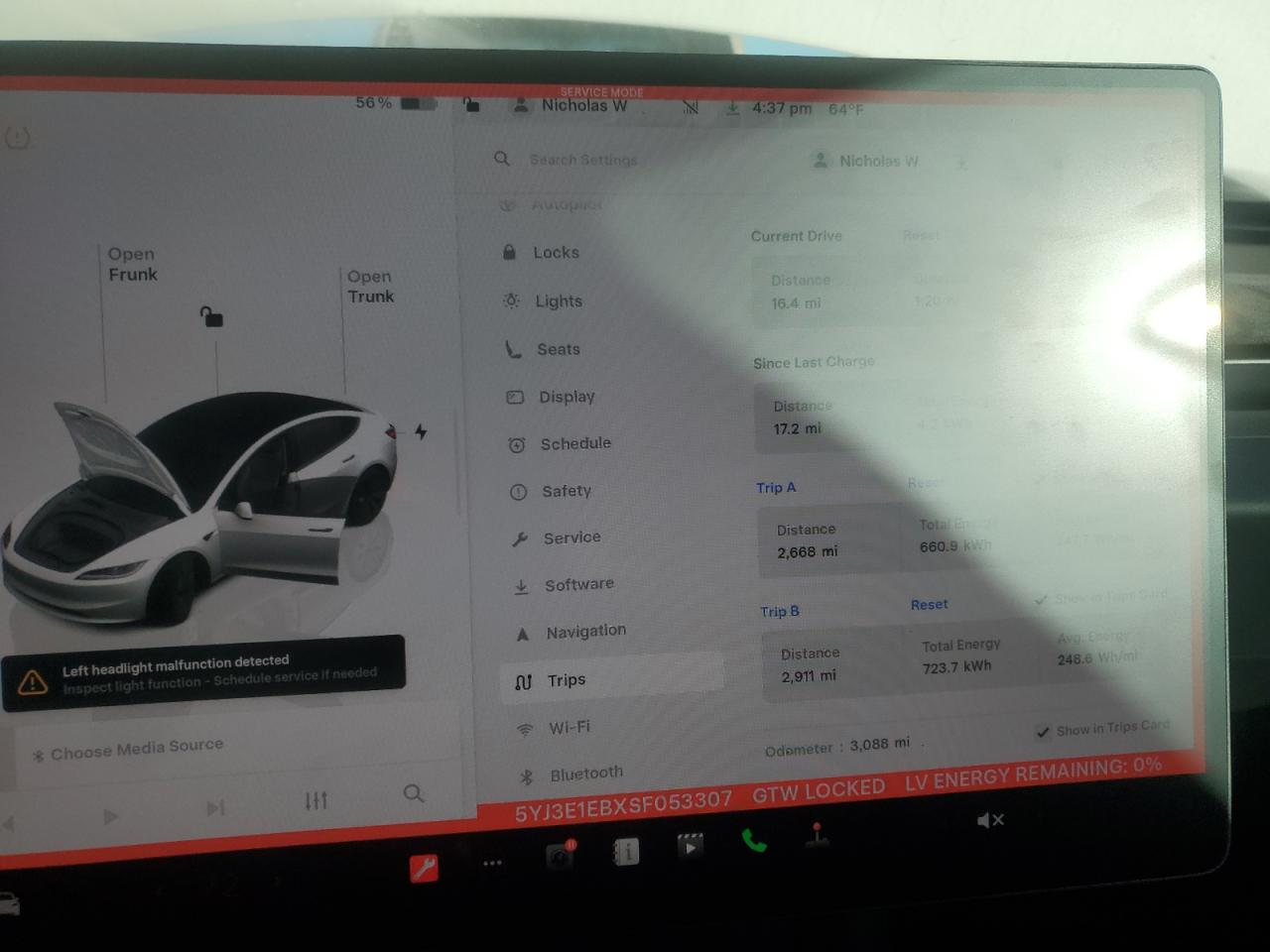 2025 Tesla Model 3 VIN: 5YJ3E1EBXSF053307 Lot: 85156445