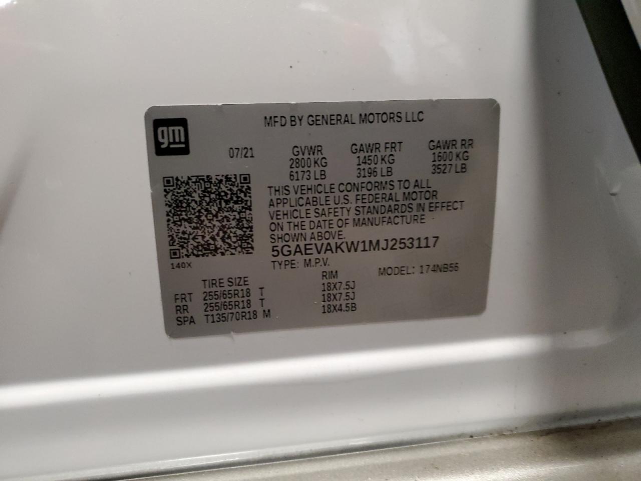 2021 Buick Enclave Essence VIN: 5GAEVAKW1MJ253117 Lot: 87437535