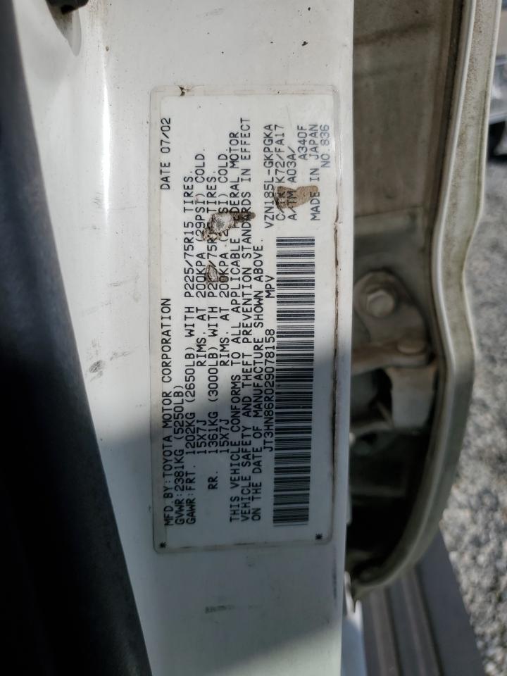 2002 Toyota 4Runner Sr5 VIN: JT3HN86R029078158 Lot: 84631375