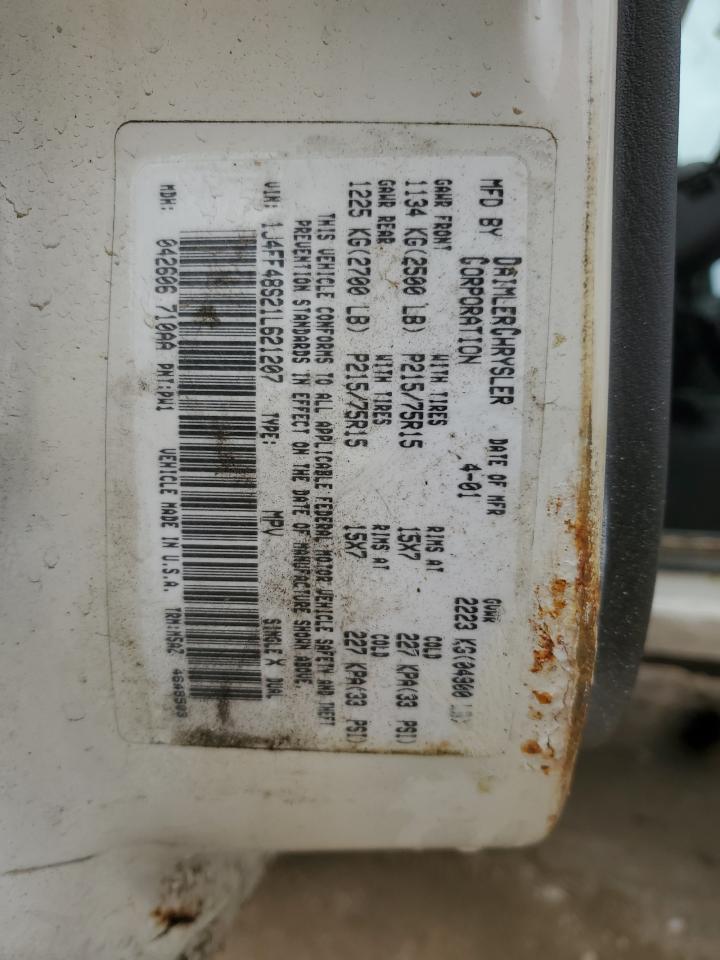 2001 Jeep Cherokee Sport VIN: 1J4FF48S21L621207 Lot: 86242005