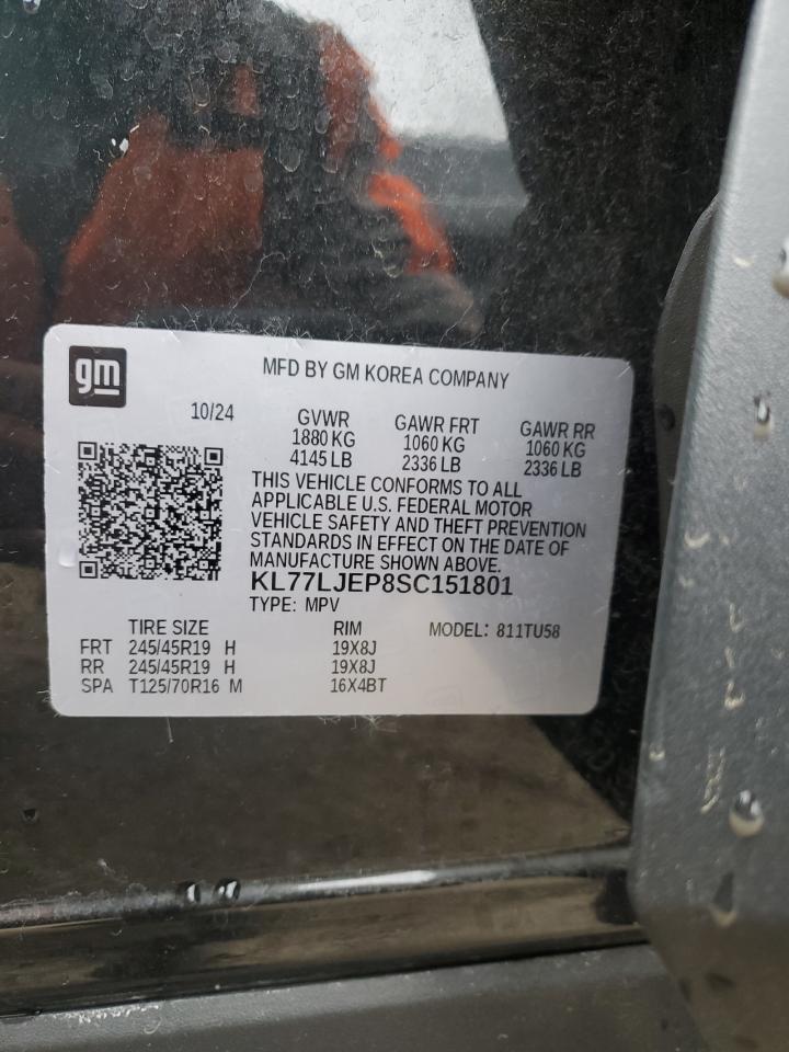 2025 Chevrolet Trax 2Rs VIN: KL77LJEP8SC151801 Lot: 84970535