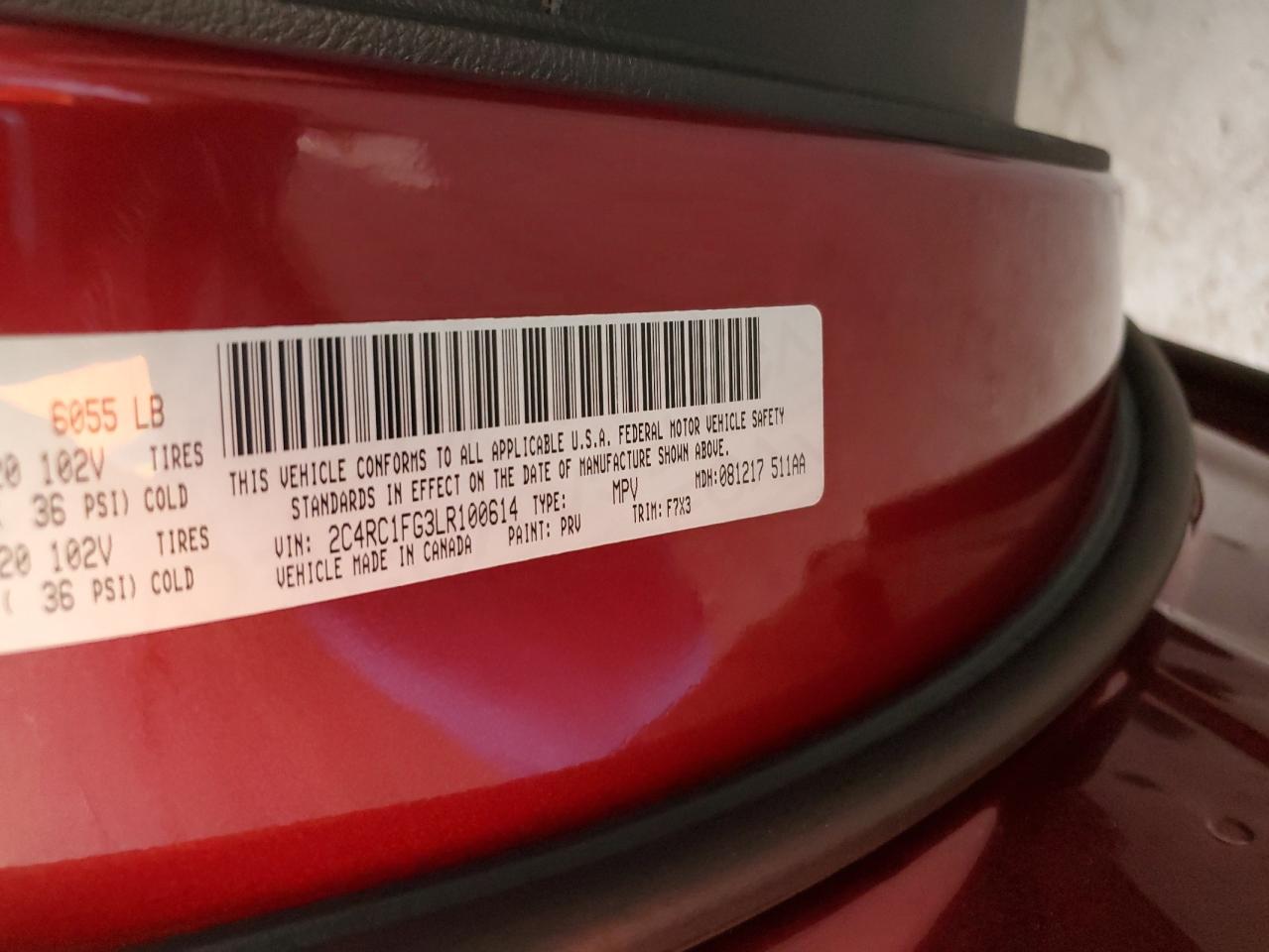 2020 Chrysler Pacifica Touring VIN: 2C4RC1FG3LR100614 Lot: 82746845