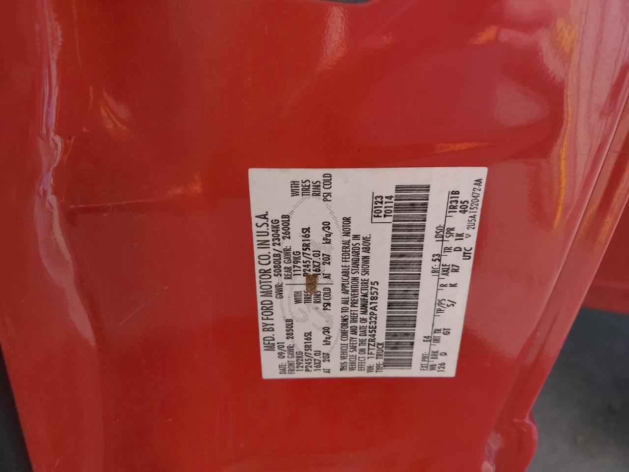 2002 Ford Ranger Super Cab VIN: 1FTZR45E32PA18575 Lot: 89653285