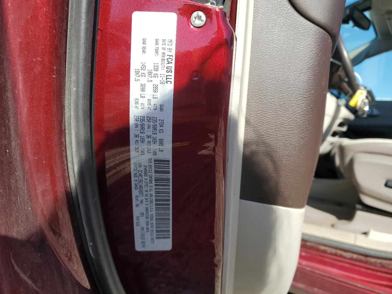 2017 Chrysler Pacifica Touring L VIN: 2C4RC1BG1HR609971 Lot: 82275965