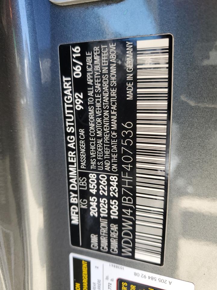 2017 Mercedes-Benz C 300 VIN: WDDWJ4JB7HF407536 Lot: 87118495