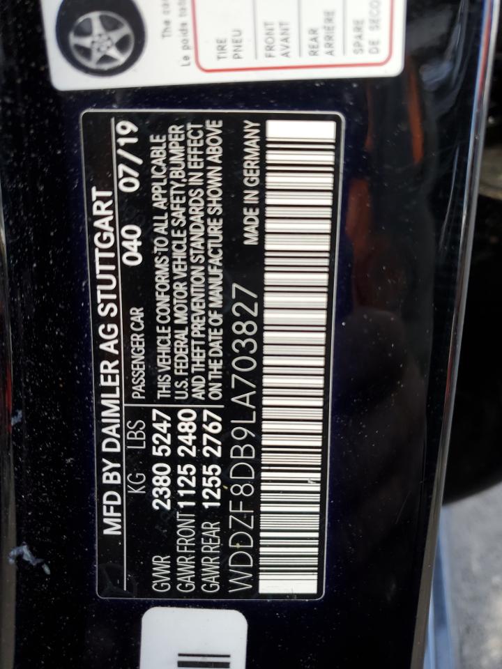 2020 Mercedes-Benz E 350 VIN: WDDZF8DB9LA703827 Lot: 87375735