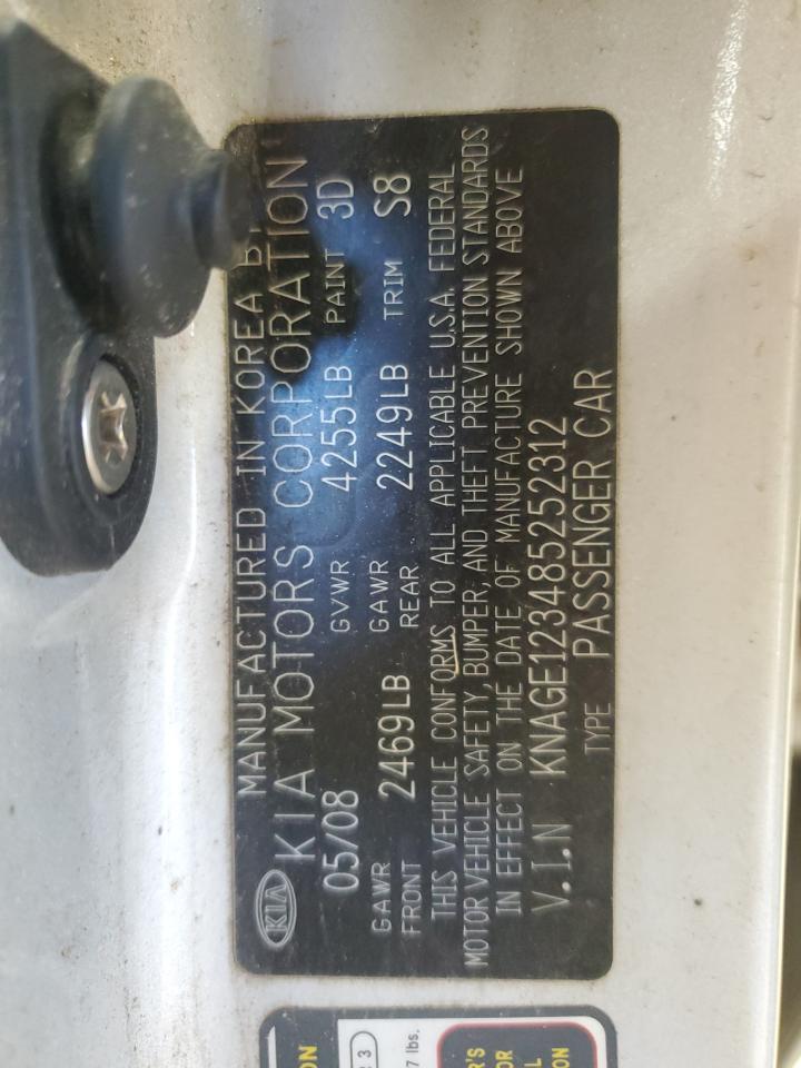 2008 Kia Optima Lx VIN: KNAGE123485252312 Lot: 82516935