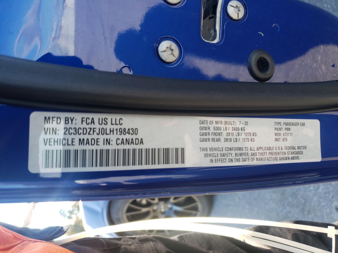 2020 Dodge Challenger R/T Scat Pack VIN: 2C3CDZFJ0LH198430 Lot: 90518705