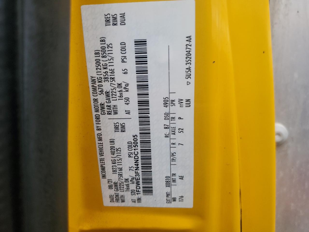 2022 Ford Econoline - Box Truck VIN: 1FDWE3FN4NDC15005 Lot: 85588535