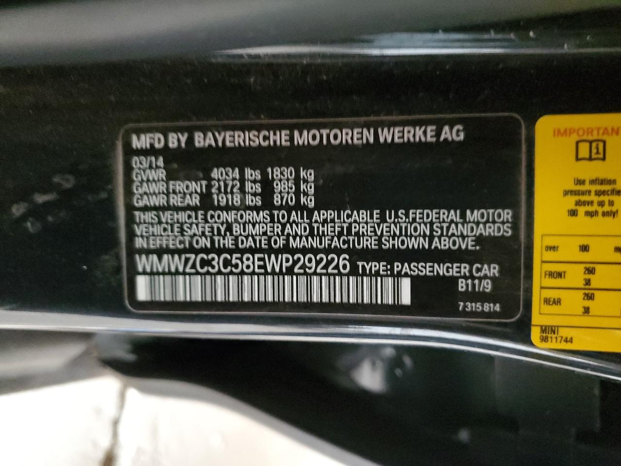 2014 Mini Cooper S Countryman VIN: WMWZC3C58EWP29226 Lot: 82290525