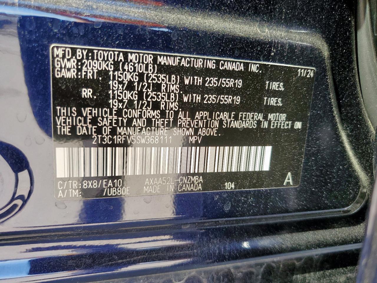 2025 Toyota Rav4 Xle Premium VIN: 2T3C1RFV5SW368111 Lot: 82267715