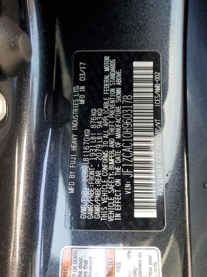 2017 Subaru Brz 2.0 Limited VIN: JF1ZCAC10H9603178 Lot: 90338505