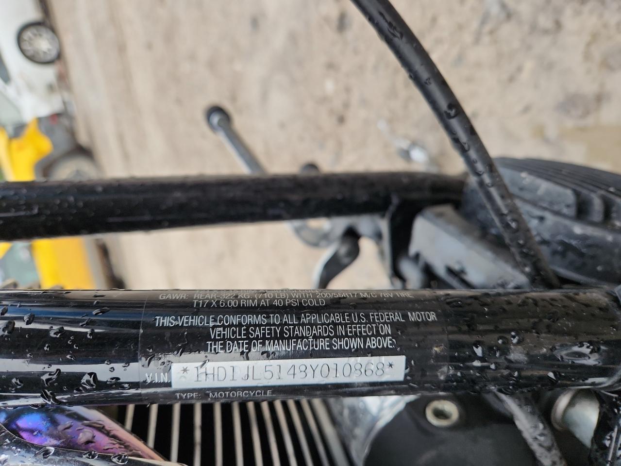 2008 Harley-Davidson Fxstc VIN: 1HD1JL5148Y010868 Lot: 89719325