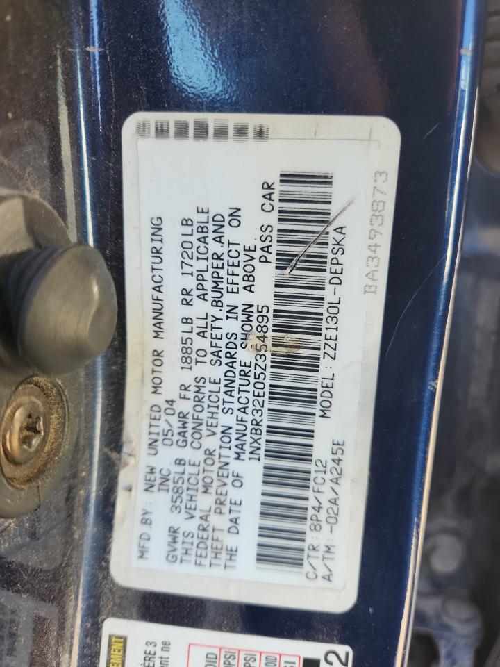 2005 Toyota Corolla Ce VIN: 1NXBR32E05Z354895 Lot: 85334995