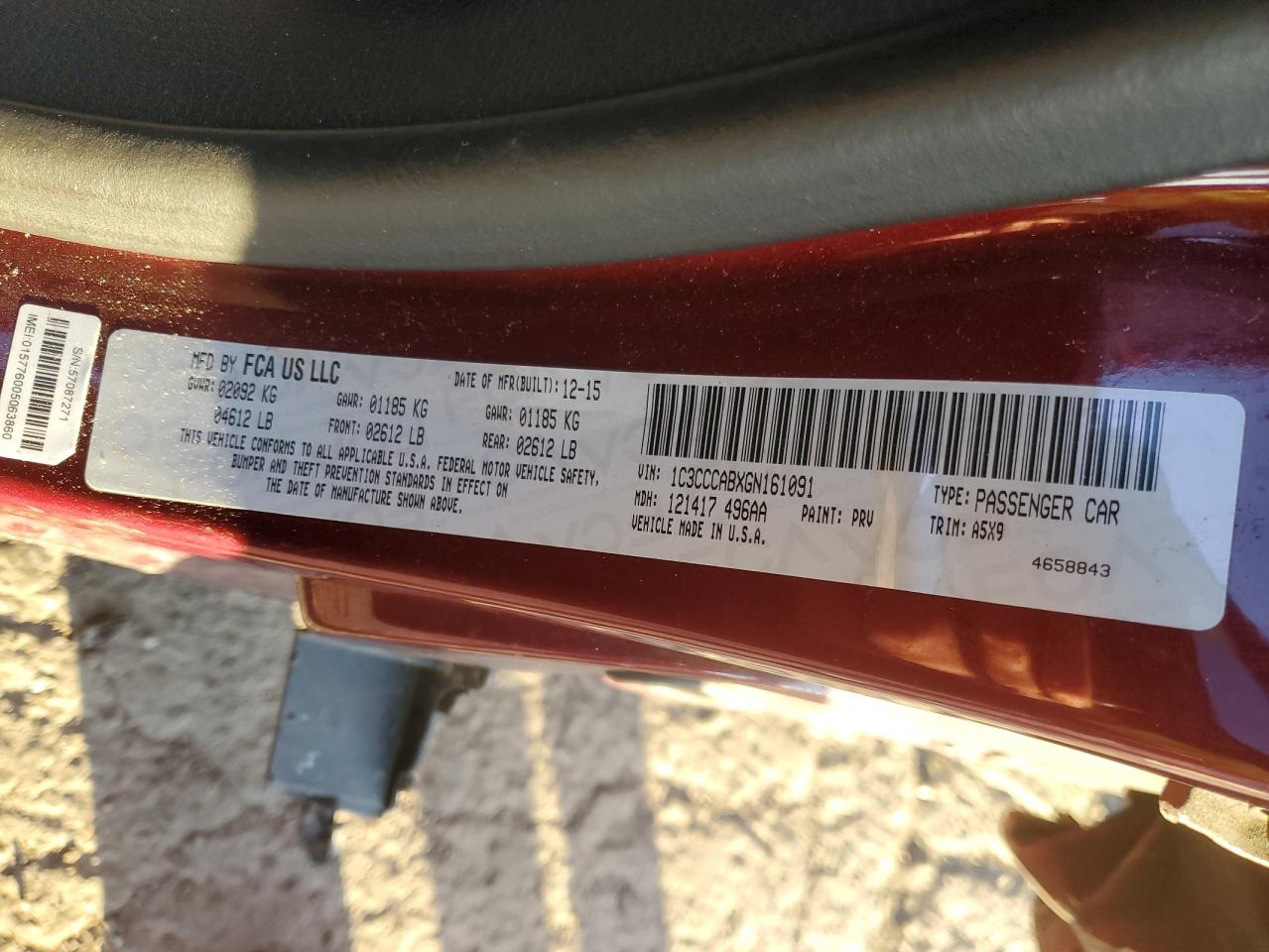 2016 Chrysler 200 Limited VIN: 1C3CCCABXGN161091 Lot: 90588385