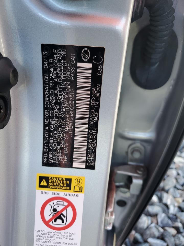 2013 Lexus Es 300H VIN: JTHBW1GG8D2027312 Lot: 85875085