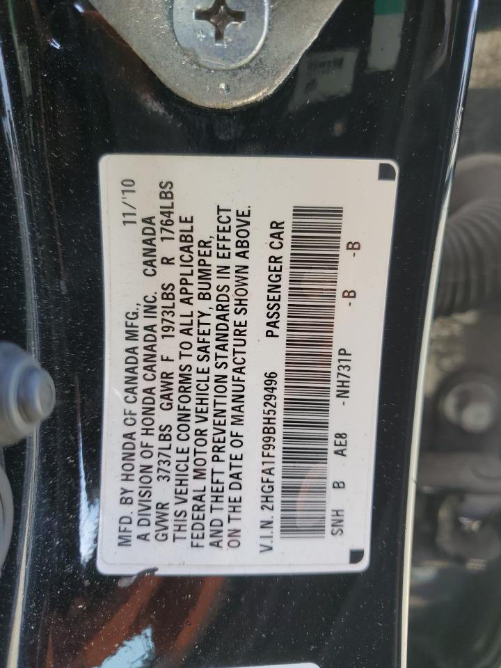 2011 Honda Civic Exl VIN: 2HGFA1F99BH529496 Lot: 84773115