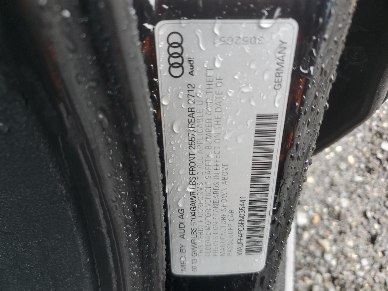 2014 Audi A6 Premium VIN: WAUFFAFC6EN035441 Lot: 82367265
