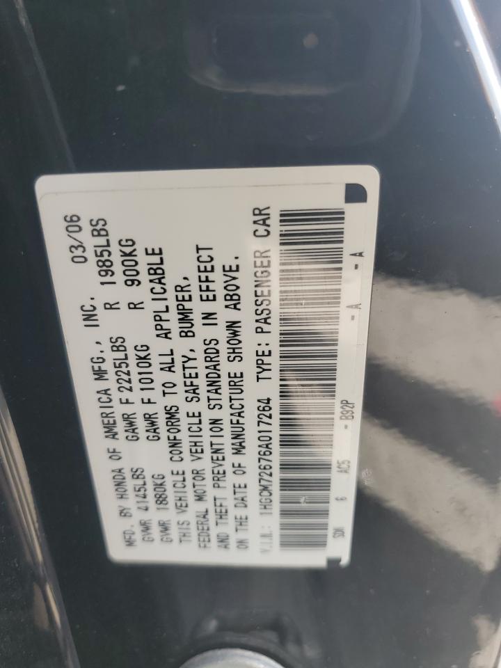 2006 Honda Accord Ex VIN: 1HGCM72676A017264 Lot: 82224925