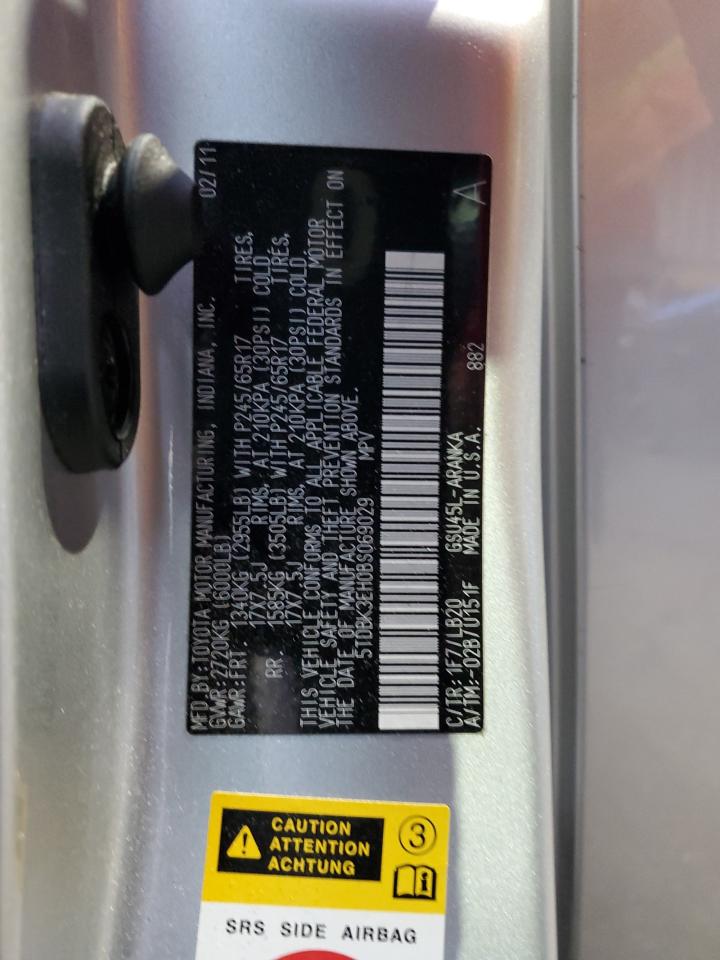 2011 Toyota Highlander Base VIN: 5TDBK3EH0BS069029 Lot: 86654315