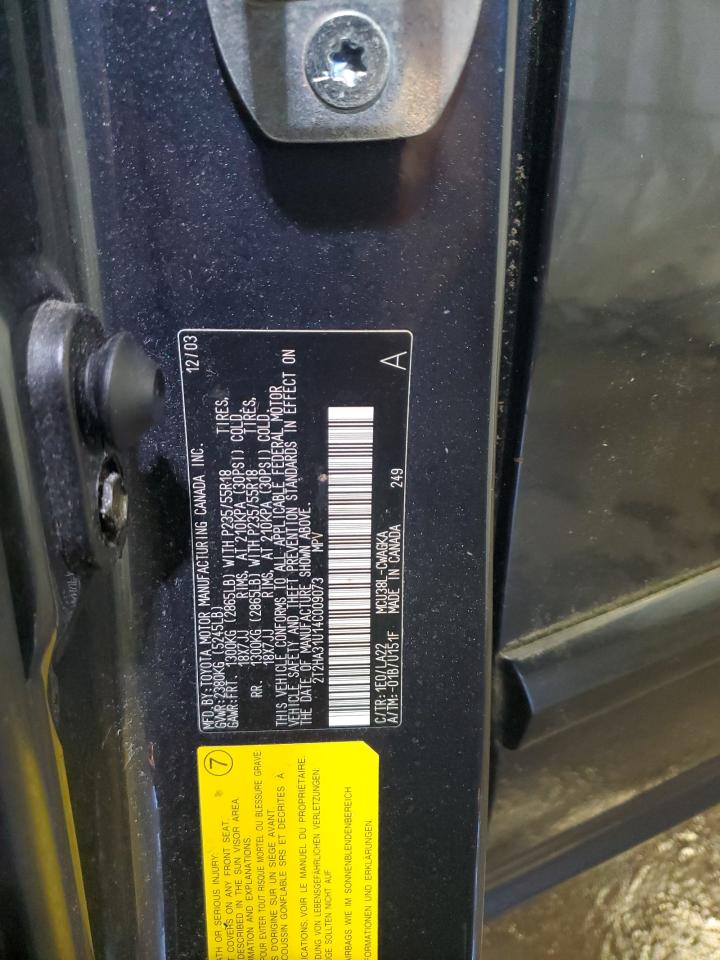 2004 Lexus Rx 330 VIN: 2T2HA31U14C009073 Lot: 82729435