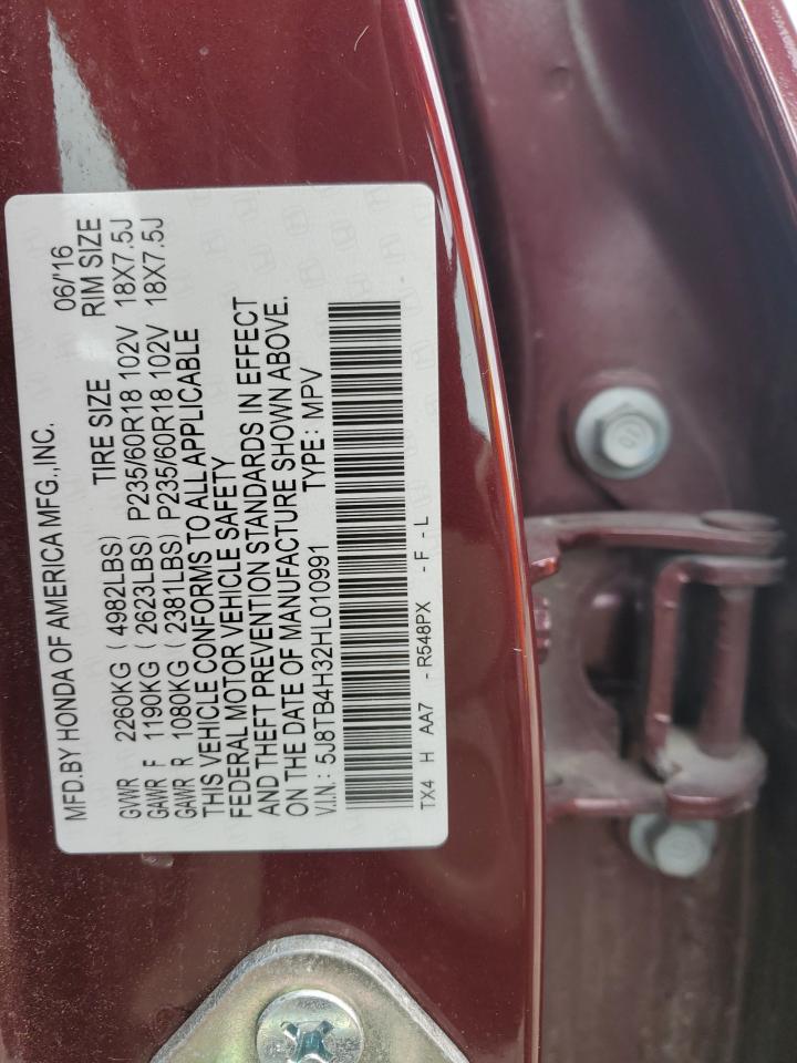 2017 Acura Rdx VIN: 5J8TB4H32HL010991 Lot: 86640325