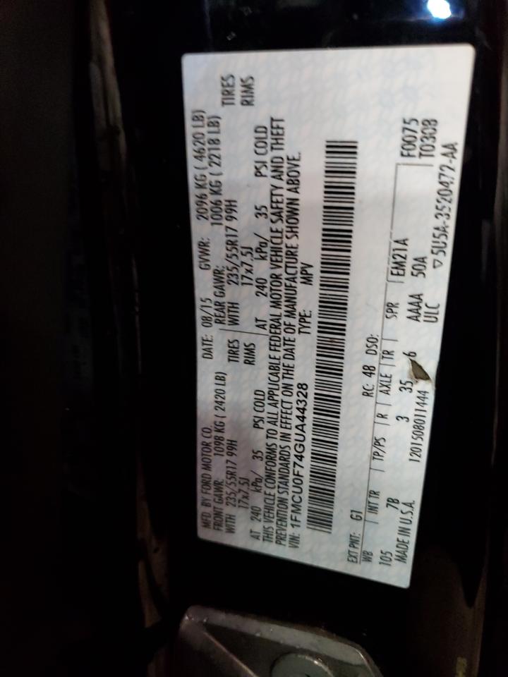 2016 Ford Escape S VIN: 1FMCU0F74GUA44328 Lot: 86635185