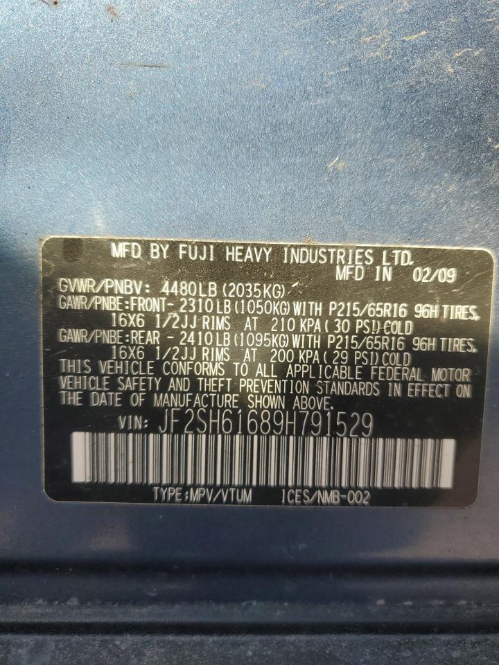 2009 Subaru Forester 2.5X VIN: JF2SH61689H791529 Lot: 85147555
