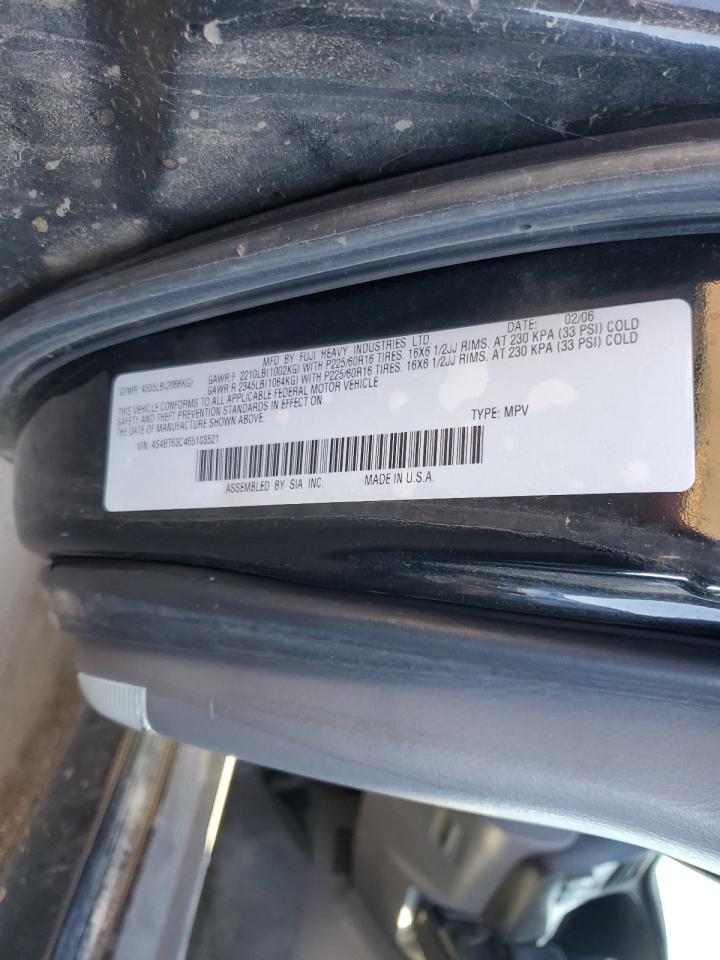 2006 Subaru Baja Turbo VIN: 4S4BT63C465103521 Lot: 85467665