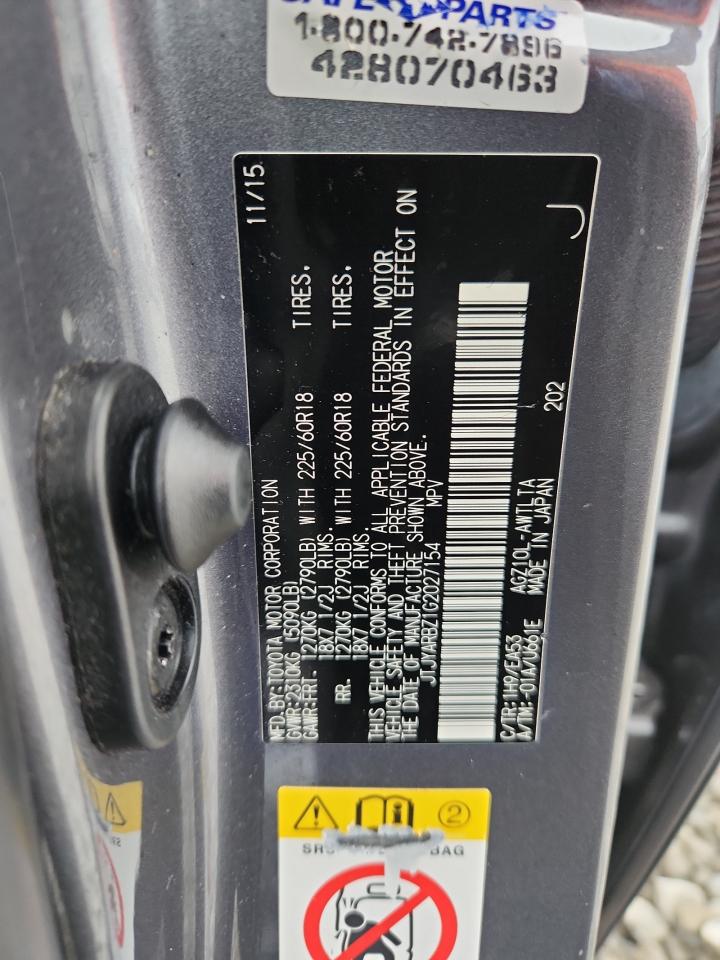 2016 Lexus Nx 200T Base VIN: JTJYARBZ1G2027154 Lot: 85412385