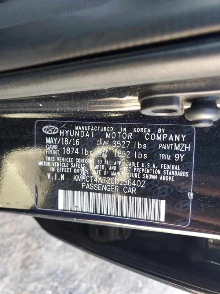 2016 Hyundai Accent Se VIN: KMHCT4AE2GU156402 Lot: 84964815
