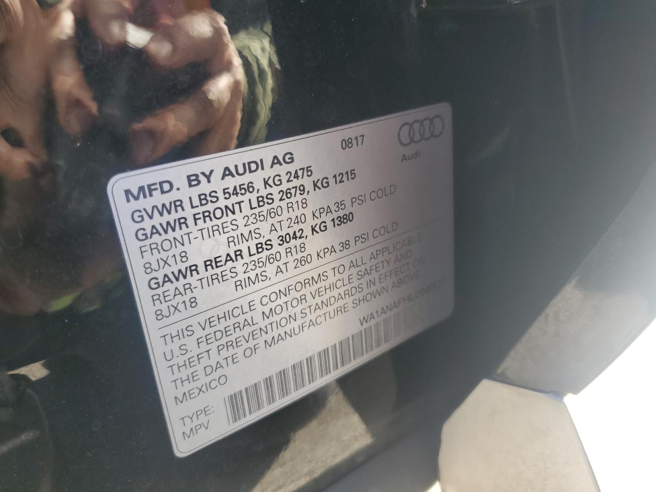 2018 Audi Q5 Premium VIN: WA1ANAFY6J2040639 Lot: 86186555