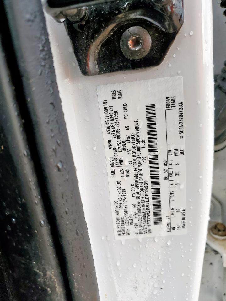 2020 Ford F250 Super Duty VIN: 1FT7W2B67LEE18539 Lot: 90534915