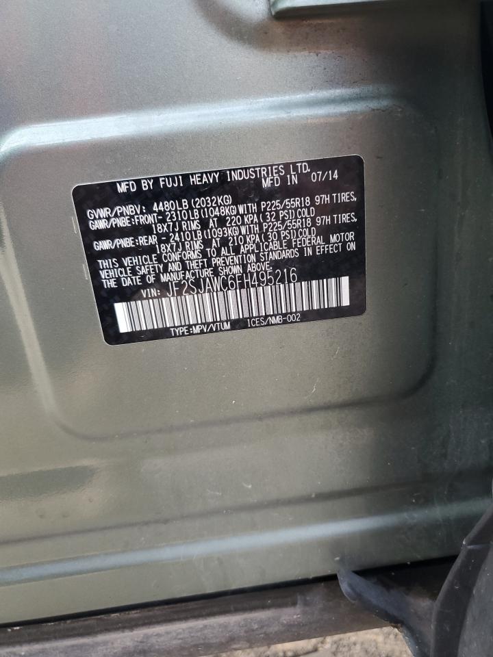 2015 Subaru Forester 2.5I Touring VIN: JF2SJAWC6FH495216 Lot: 81966165