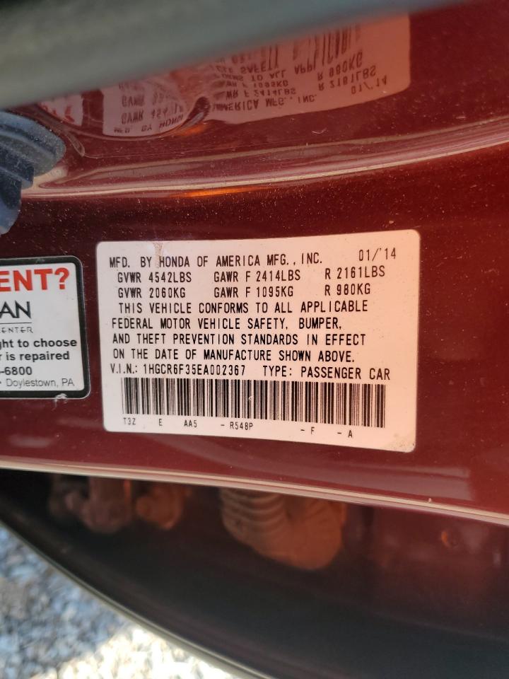 2014 Honda Accord Hybrid VIN: 1HGCR6F35EA002367 Lot: 84867585