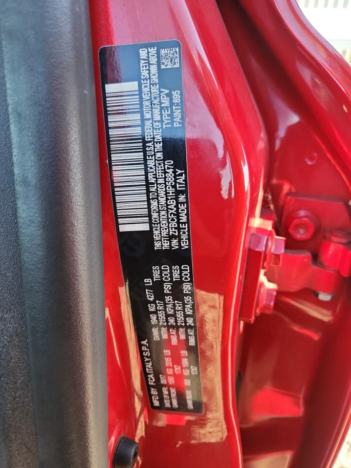 2017 Fiat 500X Pop VIN: ZFBCFXAB1HP588470 Lot: 82625635