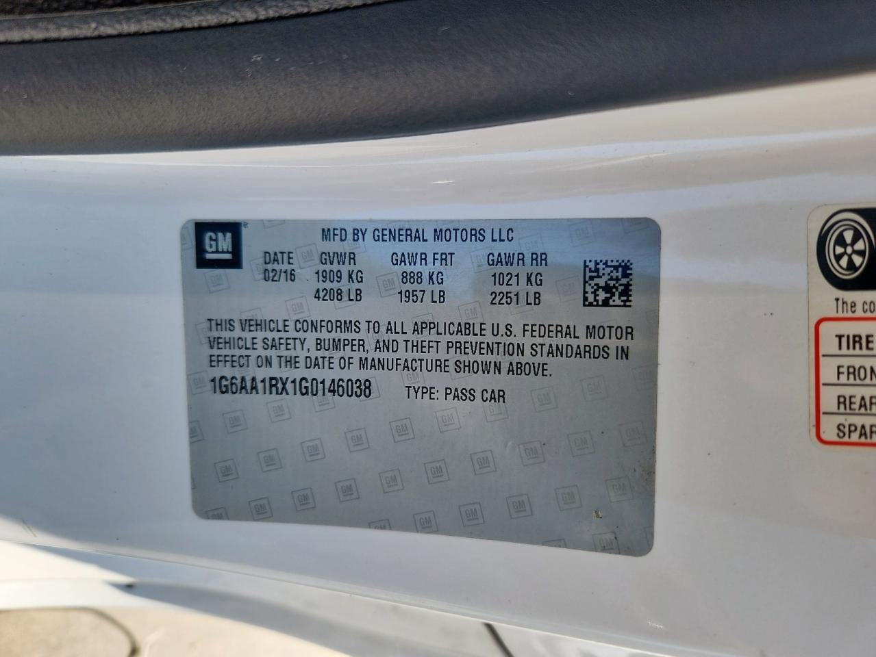 2016 Cadillac Ats VIN: 1G6AA1RX1G0146038 Lot: 85696695