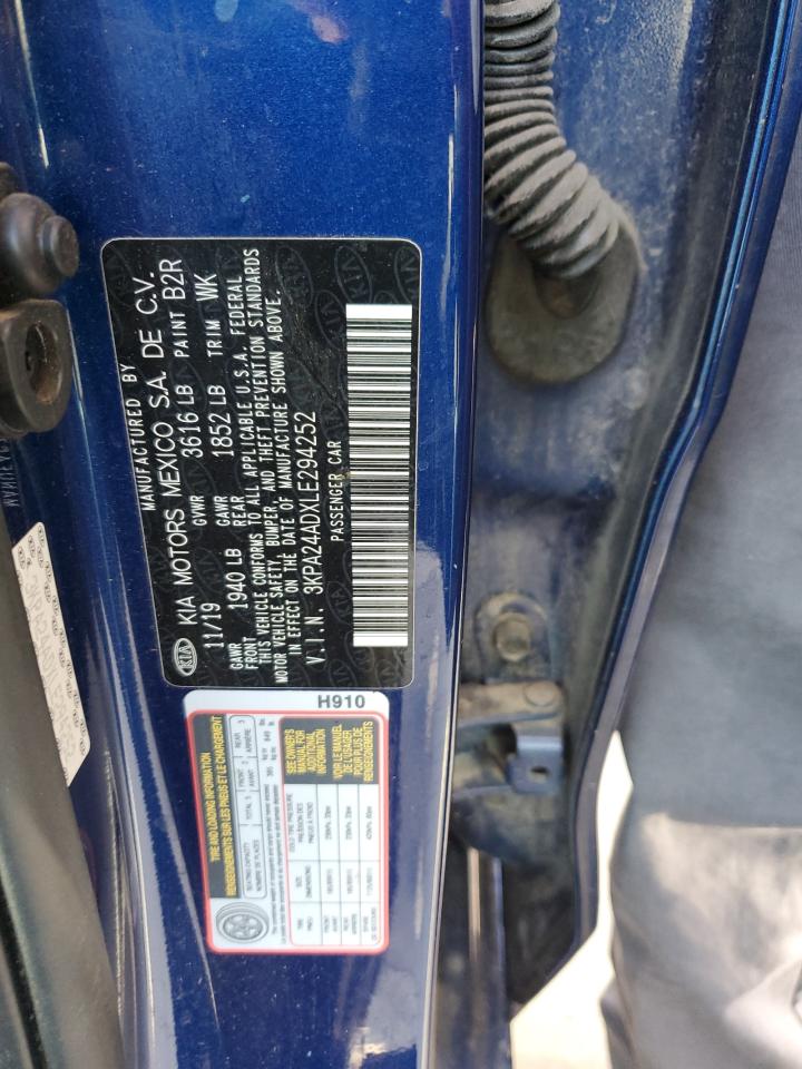 2020 Kia Rio Lx VIN: 3KPA24ADXLE294252 Lot: 86299945