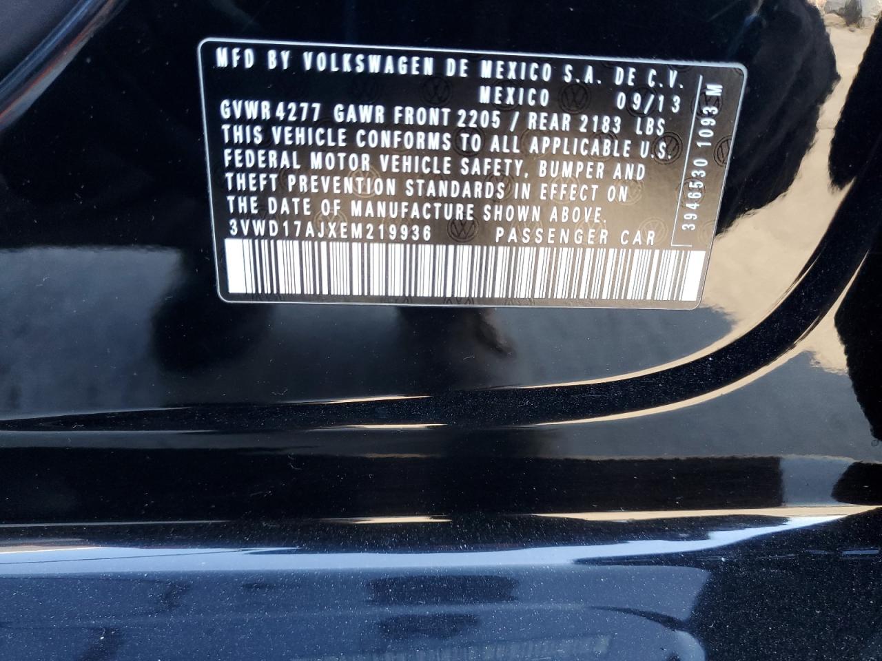 2014 Volkswagen Jetta Se VIN: 3VWD17AJXEM219936 Lot: 82320785