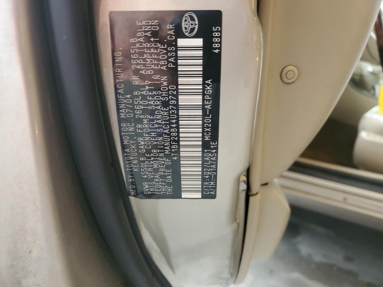 2004 Toyota Avalon Xl VIN: 4T1BF28B44U379720 Lot: 85427825