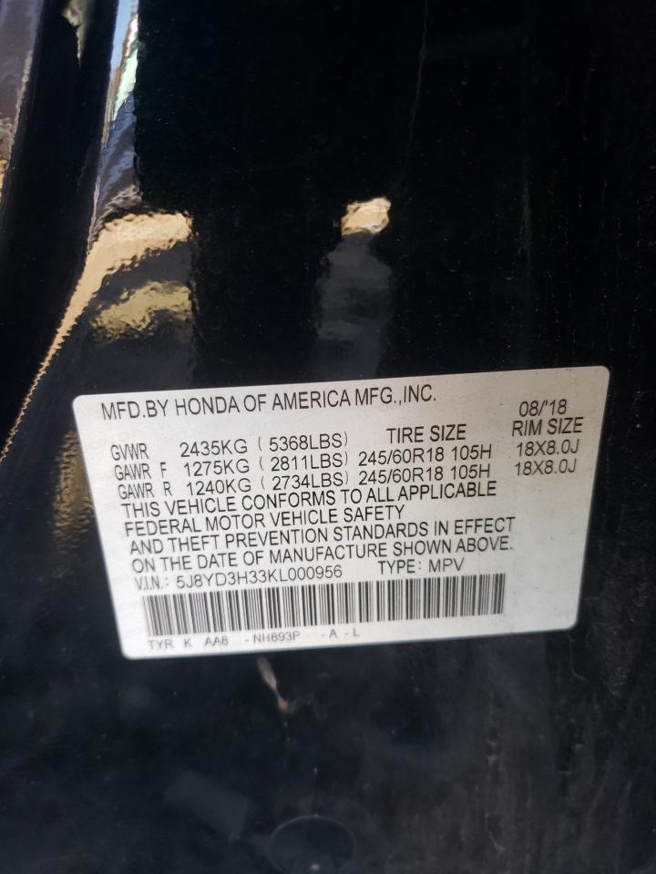 2019 Acura Mdx VIN: 5J8YD3H33KL000956 Lot: 90782625