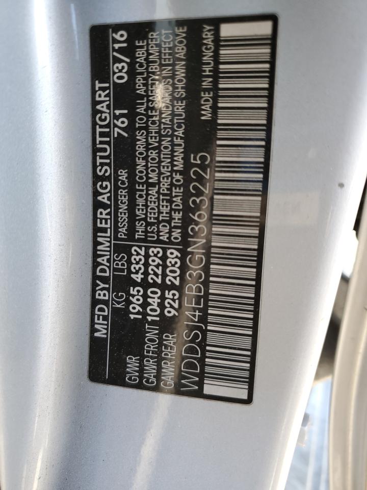 2016 Mercedes-Benz Cla 250 VIN: WDDSJ4EB3GN363225 Lot: 86847405