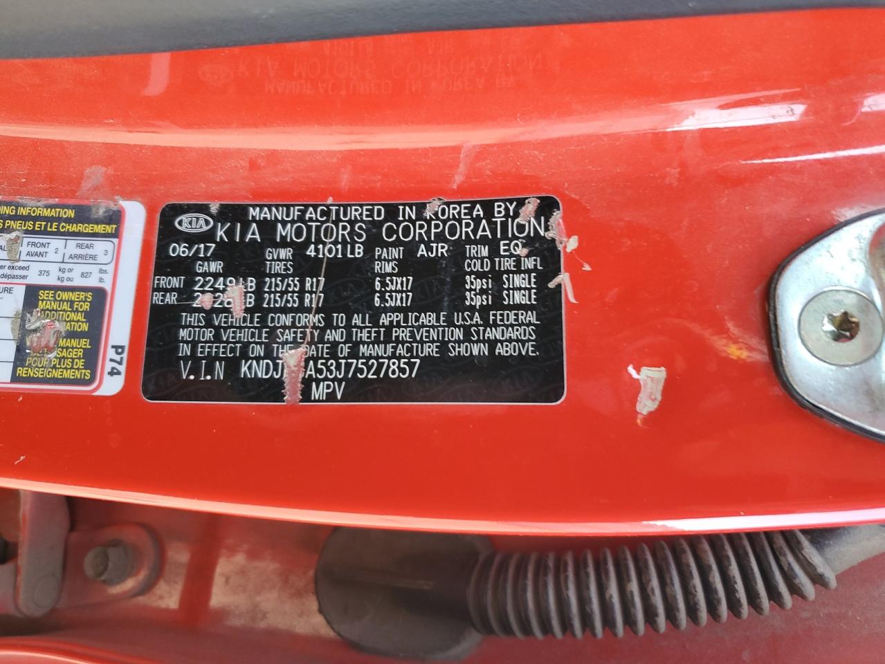 2018 Kia Soul + VIN: KNDJP3A53J7527857 Lot: 90827765