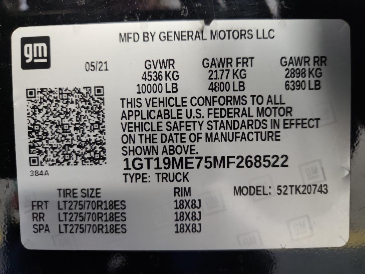 2021 GMC Sierra K2500 Sle VIN: 1GT19ME75MF268522 Lot: 85937695