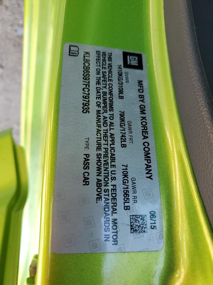 2015 Chevrolet Spark Ls VIN: KL8CB6S97FC797935 Lot: 85173805