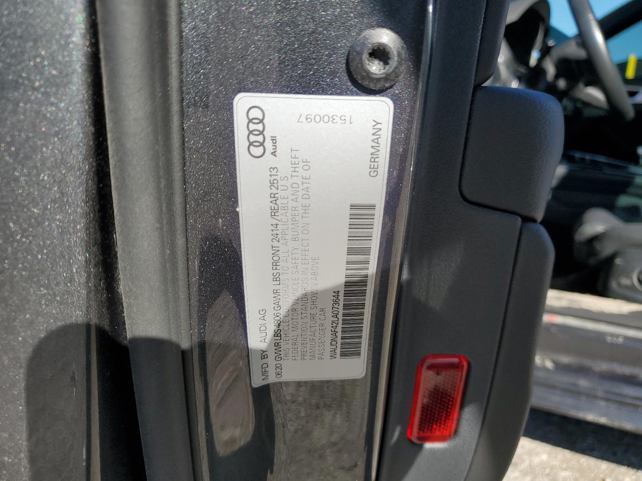 2020 Audi A4 Premium VIN: WAUDNAF42LA073644 Lot: 82629105