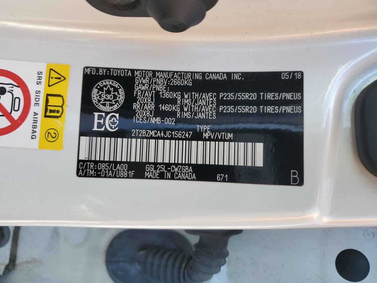 2018 Lexus Rx 350 Base VIN: 2T2BZMCA4JC156247 Lot: 71961125