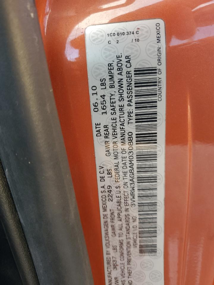 2010 Volkswagen New Beetle VIN: 3VWRW3AG8AM030880 Lot: 91007705